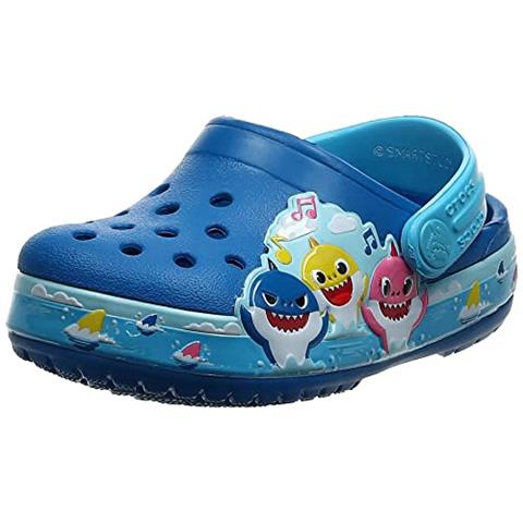 Crocs Kids' Fun Lab Baby Shark Band Clog | Slip On Shark Shoes for Kids