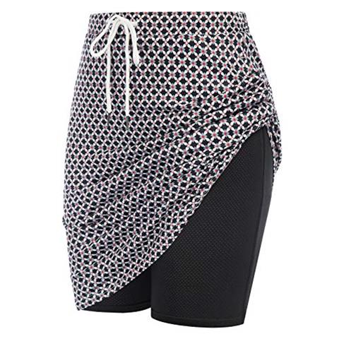 JACK SMITH Women's Stretchy Knee Length Skirt Athletic Skort Drawstring Waist with Pockets