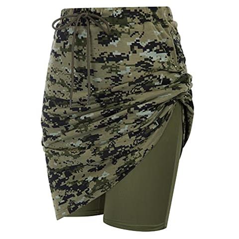 JACK SMITH Women's Stretchy Knee Length Skirt Athletic Skort Drawstring Waist with Pockets