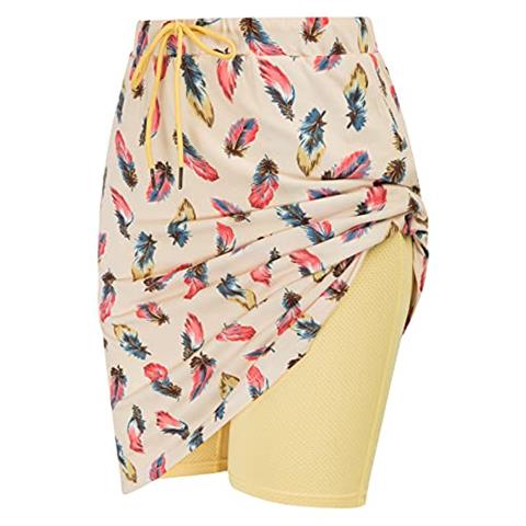 JACK SMITH Women's Stretchy Knee Length Skirt Athletic Skort Drawstring Waist with Pockets